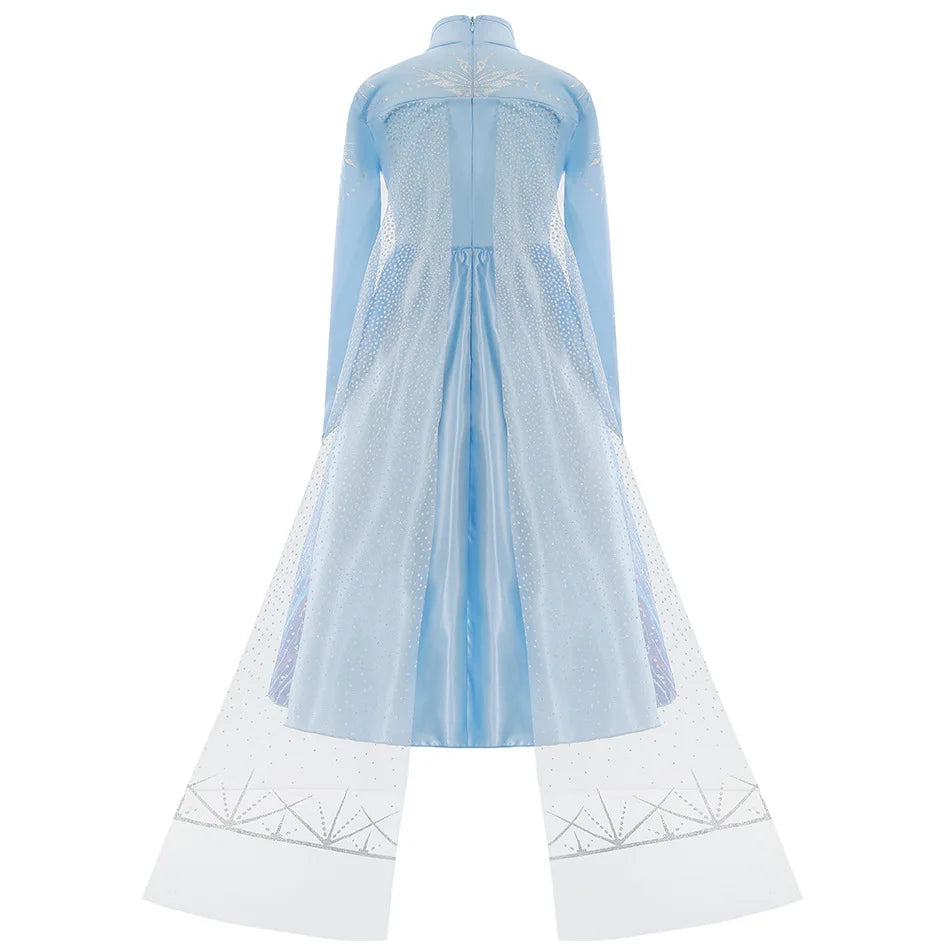 Girls Princess Snow Queen Costume Dress