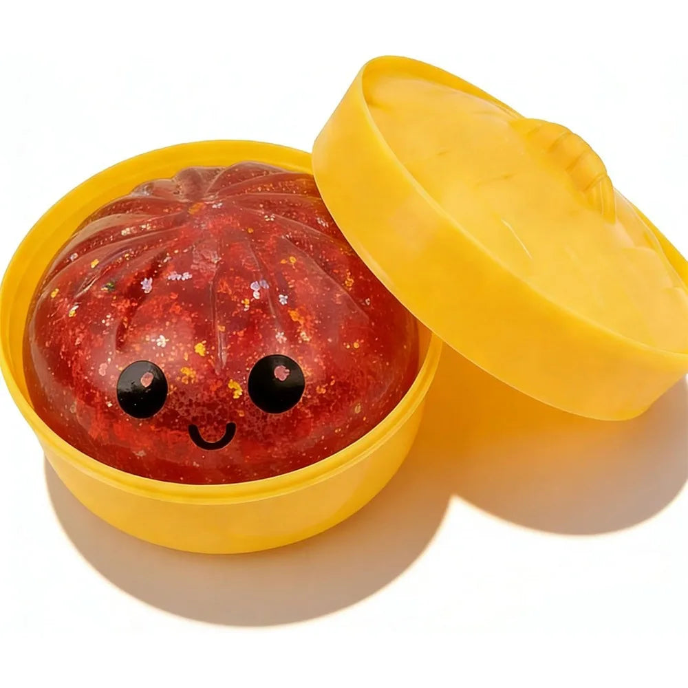 Glitter Squishy Dumpling & Steamed Bun Set – Slow Rise Fidget Squeeze Decompression Toy