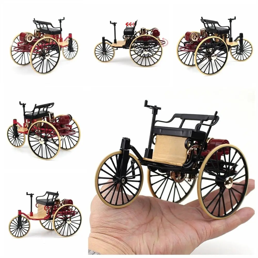 Kids Toy Vintage Classic Tricycle Model Metal Diecast Three Wheeled Simulation Tricycle Toy 1:12 Alloy Model Collectibles Gift