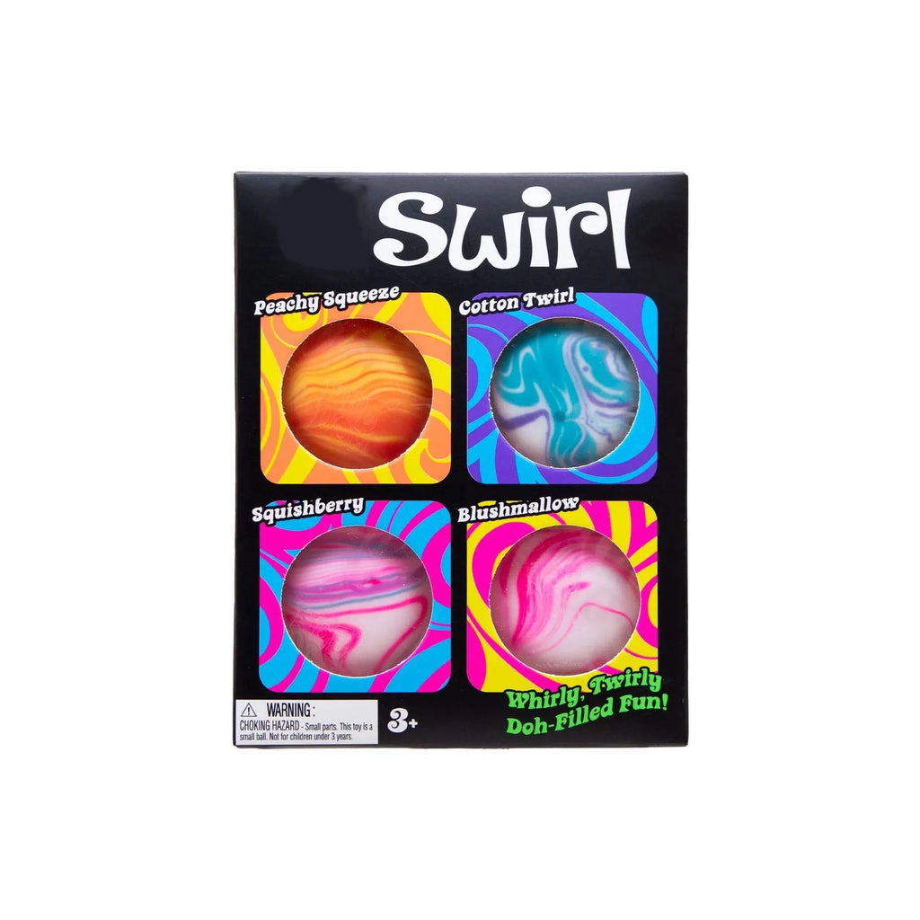 Nee Doh Swirl Teenie Stress Balls 4-Pack – Ultra Squishy Blind Box Sensory Fidget Toys, Ages 14+