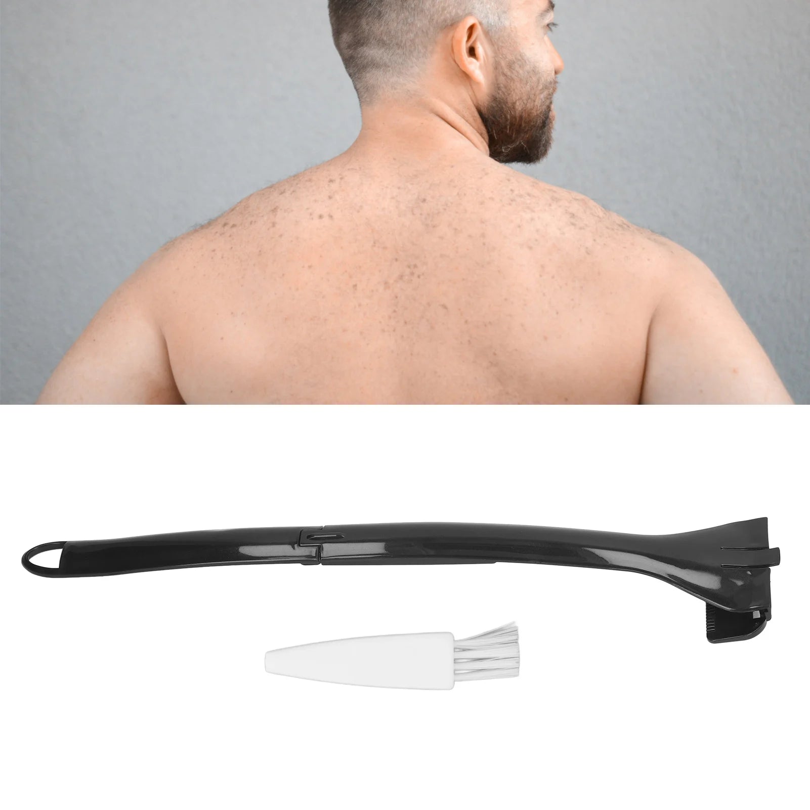 Back Cleaning Trimmer Back Trimmer Long Handle Foldable Comfy Back Cleaning Manual Back Trimmer for Men Manual Back Hair Trimmer