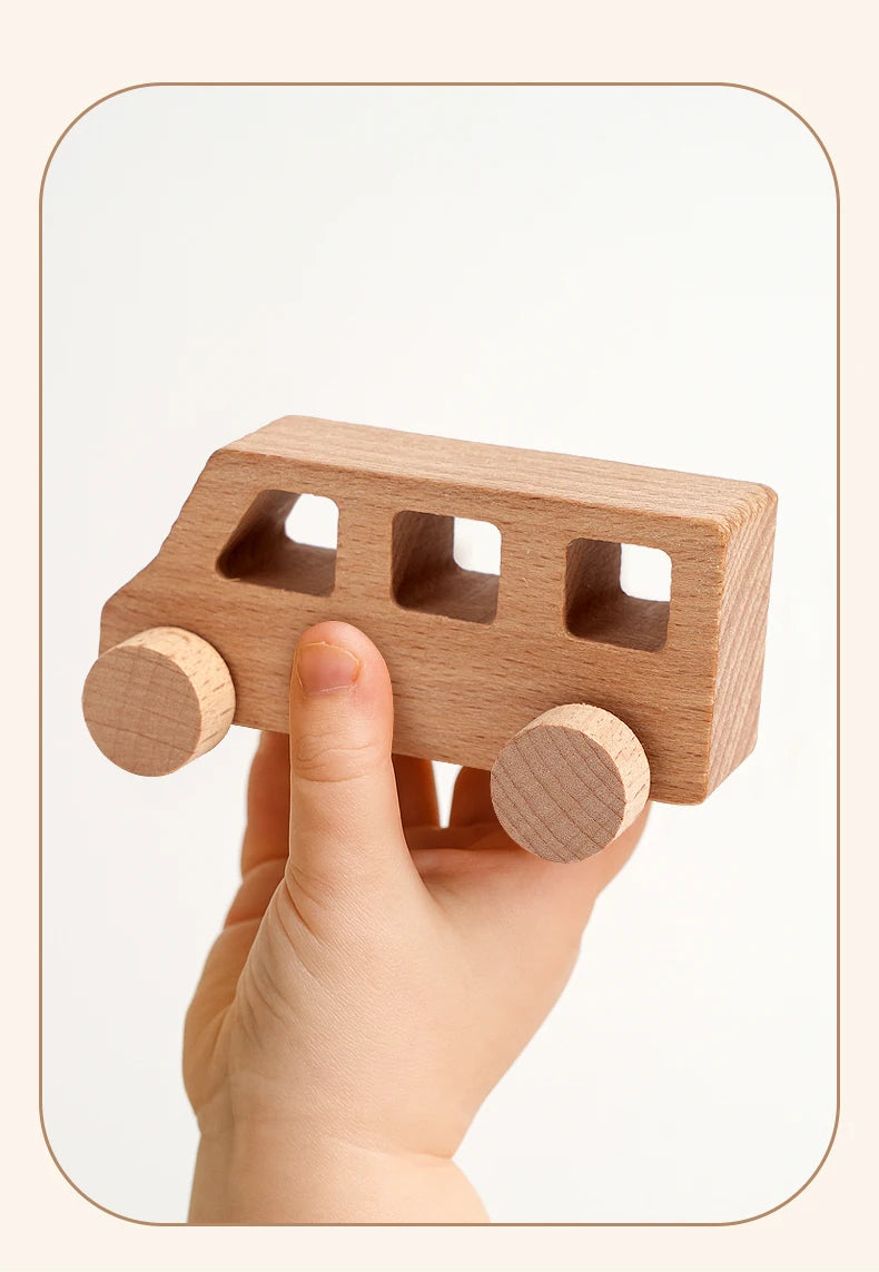 DIY Wooden Toy Car For Children Wooden Push Car Shape Educational Toy For Grasping Can Be Painted And Used As Decoration Gift