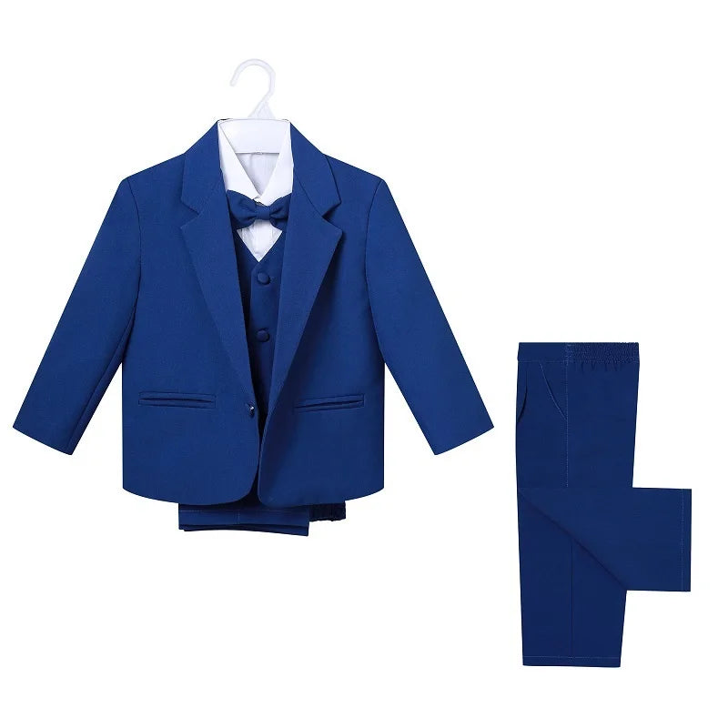 Fashion Baby Formal Clothes Set Blazer Jacket+Shirt+Vest+Bowtie+Pant 5PCS Infant Toddler Clothes Suit Party Baby Clothes 0-2Y