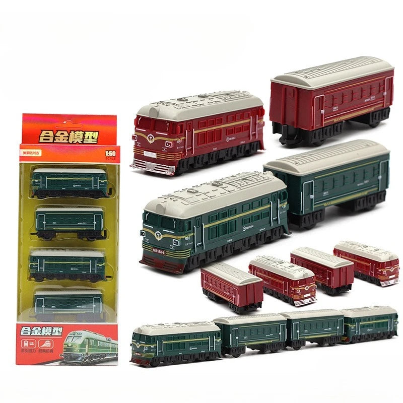 1:60 Retro train model Alloy Car Diecasts Metal Toy Model with Pull Back Function Vehicles for Child Gifts