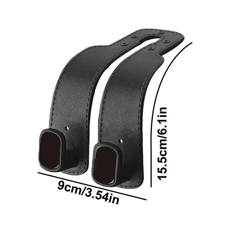 PU Leather Car Purse Hook & Headrest Hanger Organizer