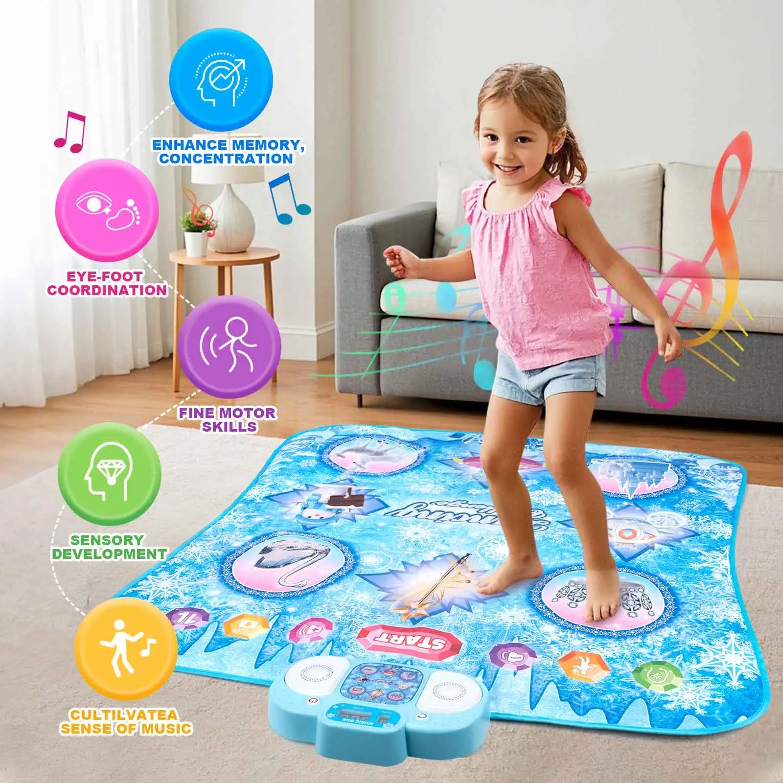 Kids Electronic Dance Mat – Musical Floor Blanket with 9 Levels
