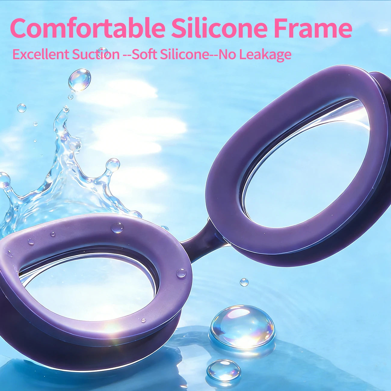1PC Swimming Goggles, Professional Waterproof and Anti-fog Flat Light Diving, Toddler Goggles No Hair Pull