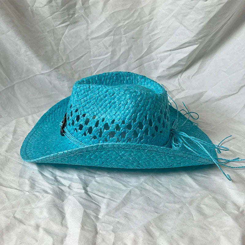 Cowgirl Hats for Women Straw Cowboy Hat Western Beach Sun Hat with Shapeable Brim for Coastal Cowgirl men hats