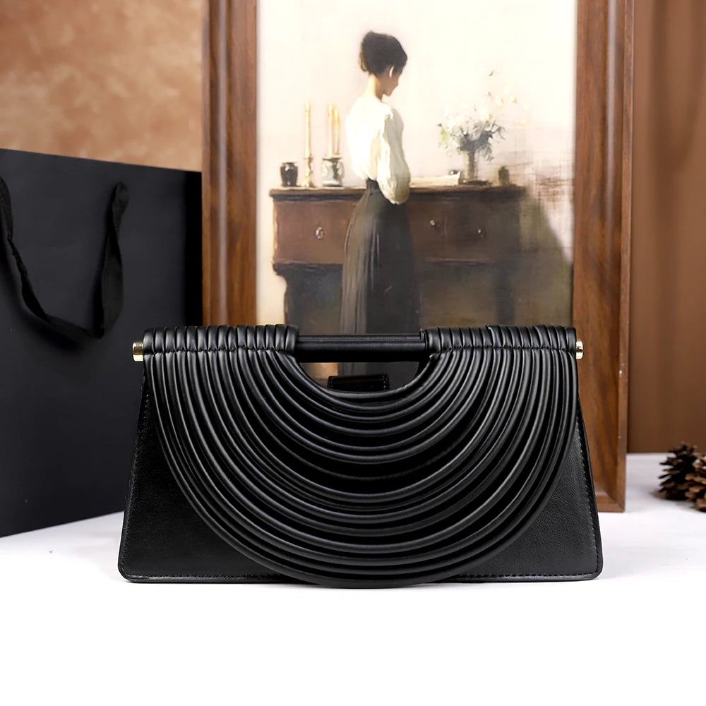 Women's Woven Line Tassel Tote Handbag