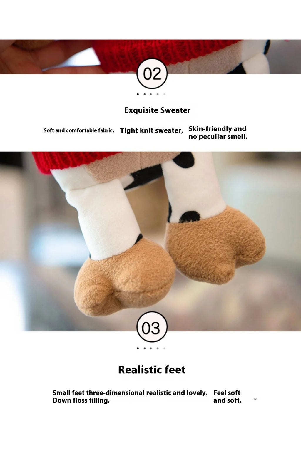 Cute Cow Plush Stuffed Animal Doll — 30cm