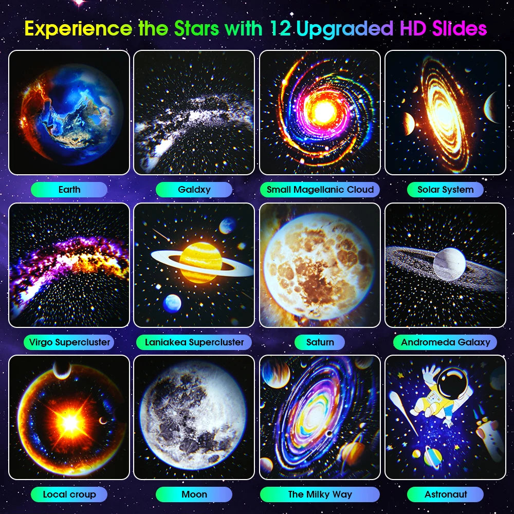 Astronaut Galaxy Projector | Star Projector with 12 Space Films | Nebula Night Light | Game Room Decor