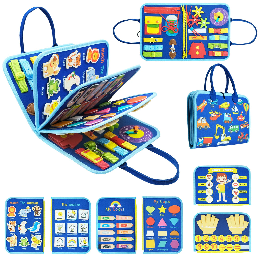 Montessori Toddler Busy Board | Autism Sensory Toy for Life Skills & Motor Development