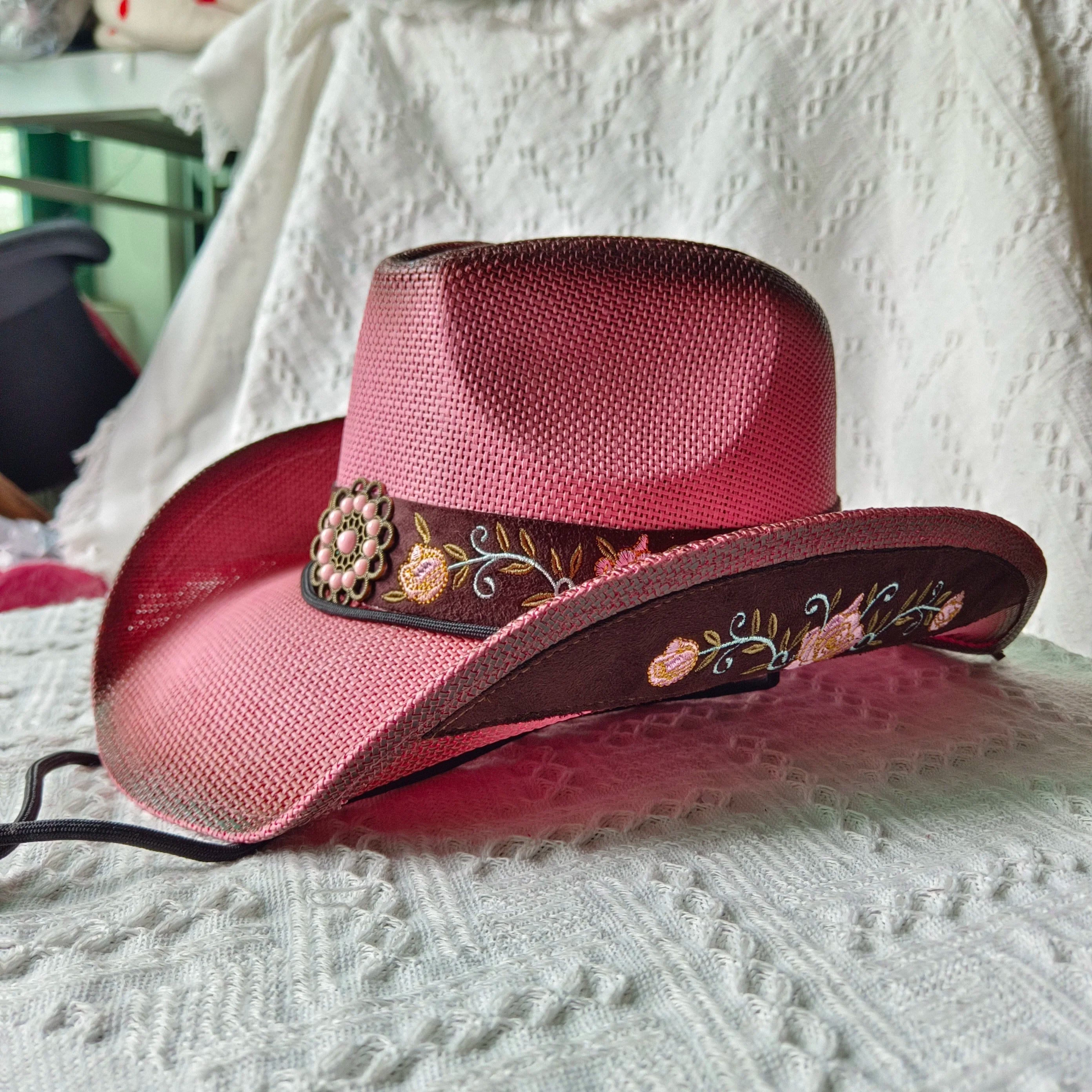 Women's Straw Cowgirl Hat – Wide Brim Shapeable Western Beach Sun Hat | Coastal Cowgirl Style