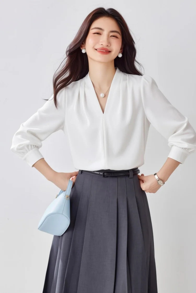 Women's Satin Office Blouse