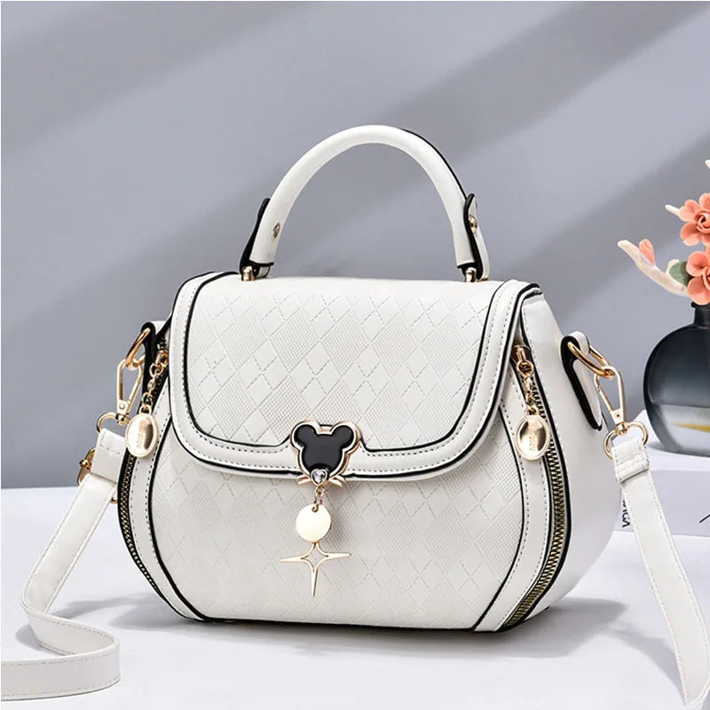 Genuine Leather Bow Bucket Tote Bag | Women's Shoulder Bag — 6 Colors