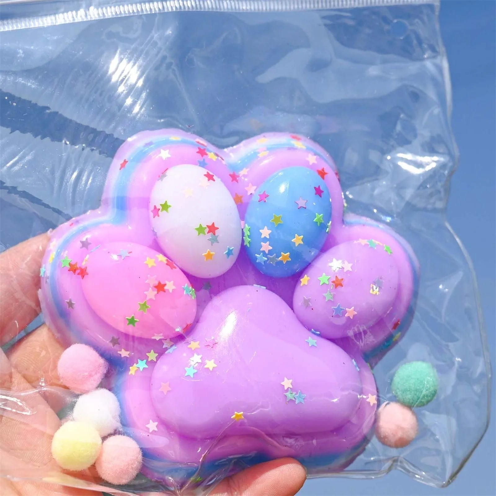 Children Mini Cat Claw Squishy Fidget Toys Soft Cute Cat Paw Slow Rebound Pinch Decompression Toy for Kids Adults Christmas Gift