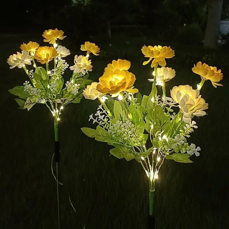 Solar Snow Lotus Flower Ground Light | Outdoor Garden & Patio Lamp