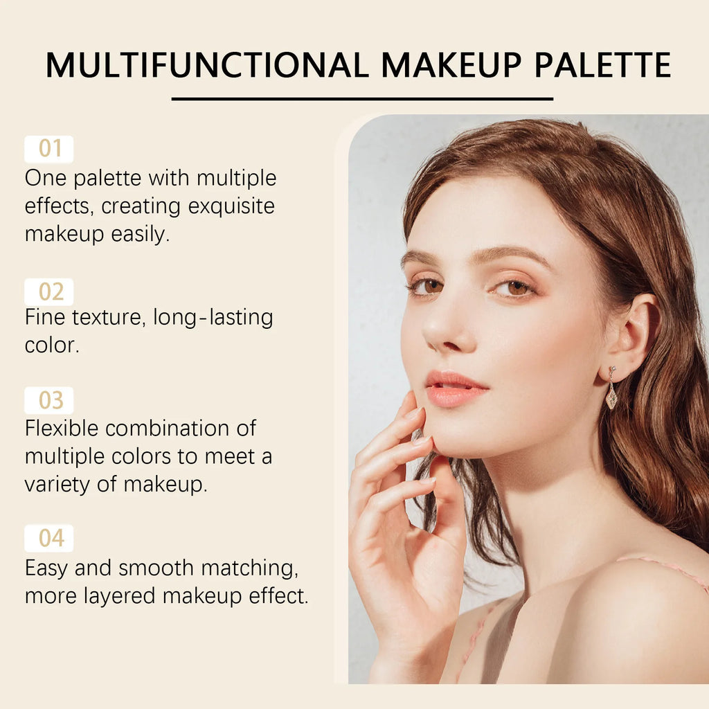 Makeup Set Multiple Functions Easy Carry Eyes Shadow Powder Blusher Highlight Brightening Sleeping Silkworm Facial Makeup Board