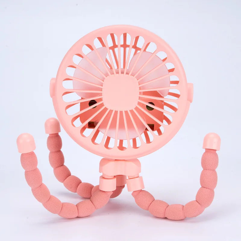 Stroller Fan Clip on For Baby Flexible Tripod  Rechargeable Battery Small Personal Fan Portable Fan for Travel Handheld Car Bed