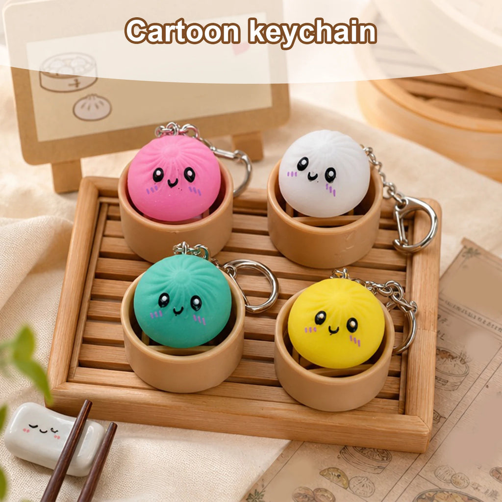 Dumpling Keyboard Clicker Fidget Keychain | Stress Relief Toy | 4, 6 or 12 Pack