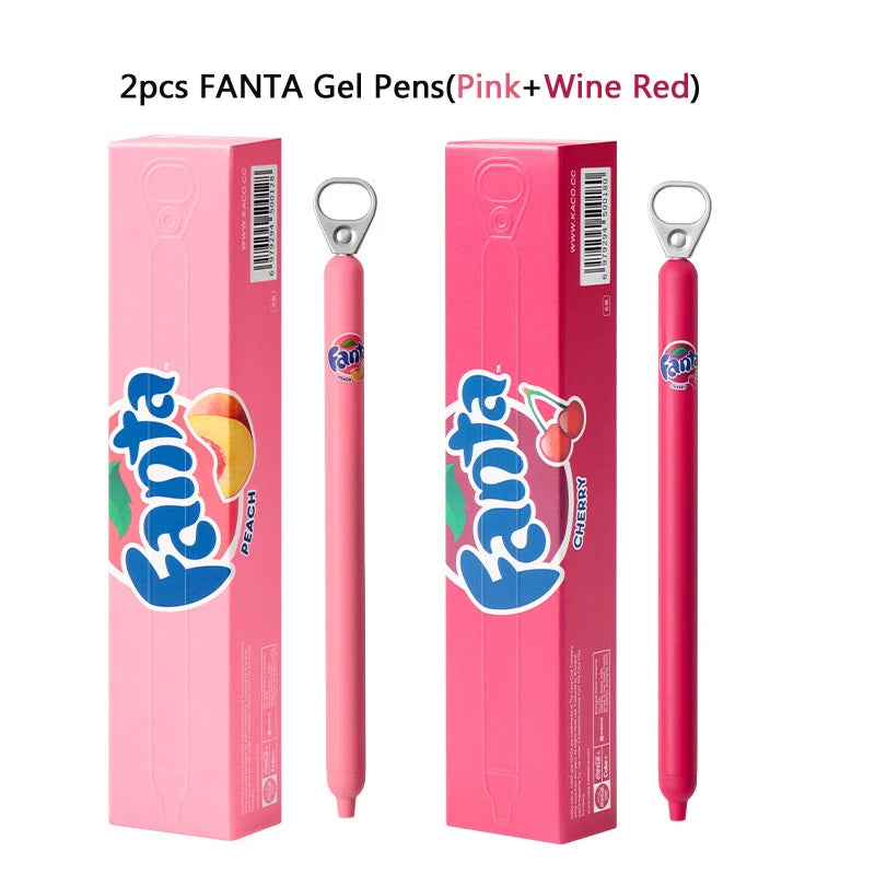 KACO x Fanta Pull-Tab Gel Pens,Creative Ins Signature Pen,0.5mm Quick Drying&Comfortable Grip Fun&Stess Relief Kawaii Stationery