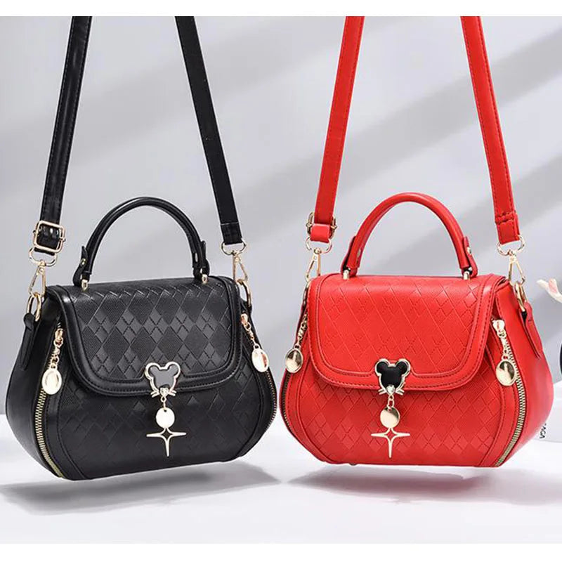 Genuine Leather Bow Bucket Tote Bag | Women's Shoulder Bag — 6 Colors
