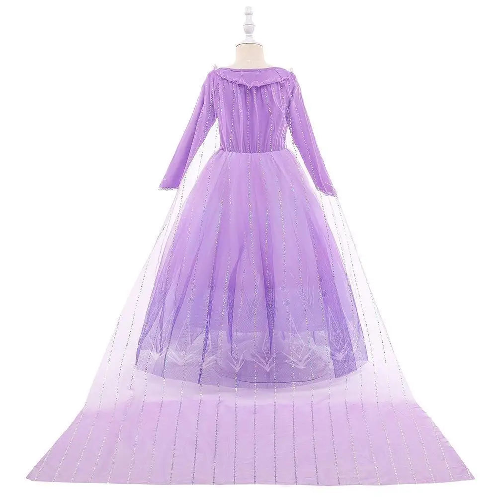 Girls Princess Snow Queen Costume Dress