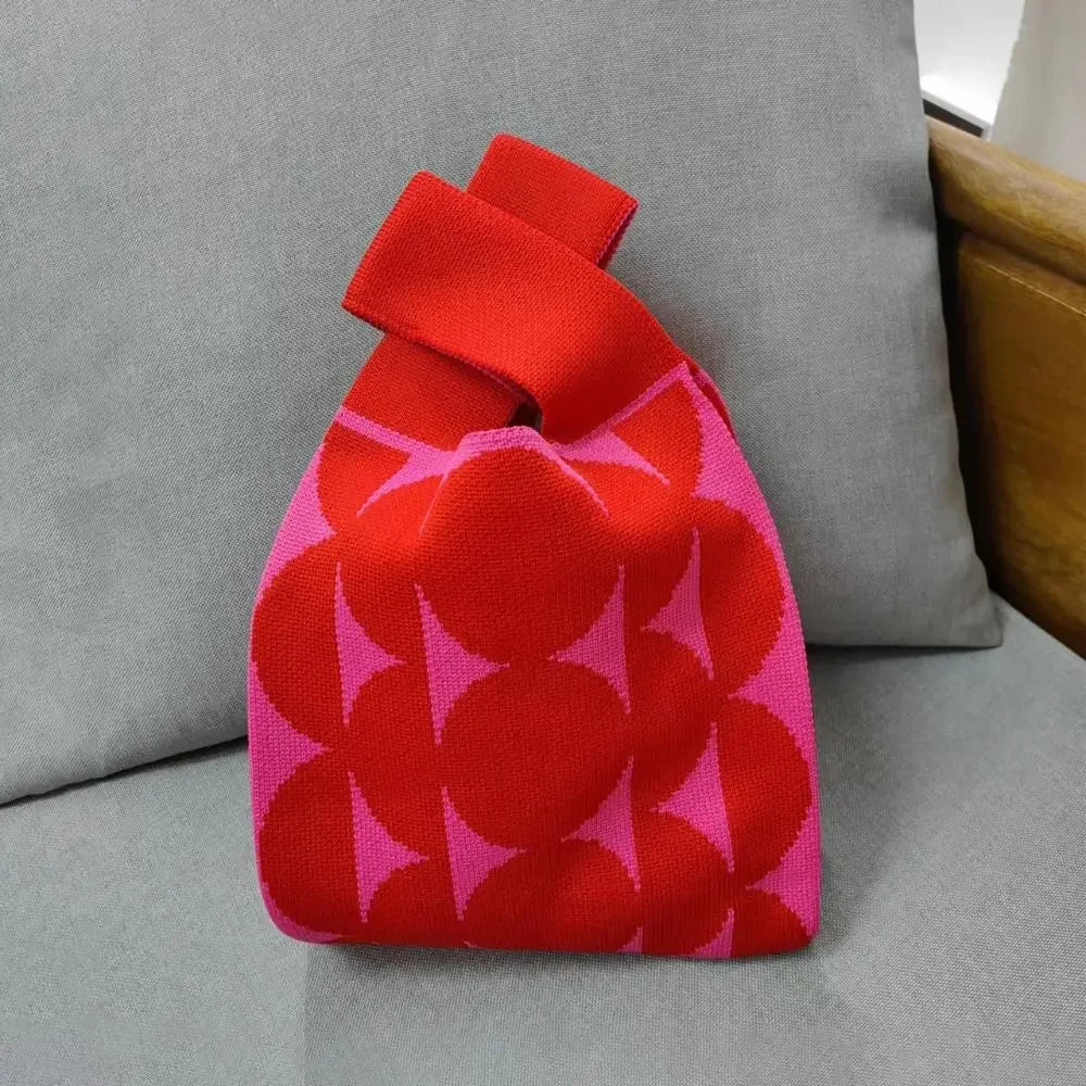 Women's Handmade Knit Wrist Tote Bag