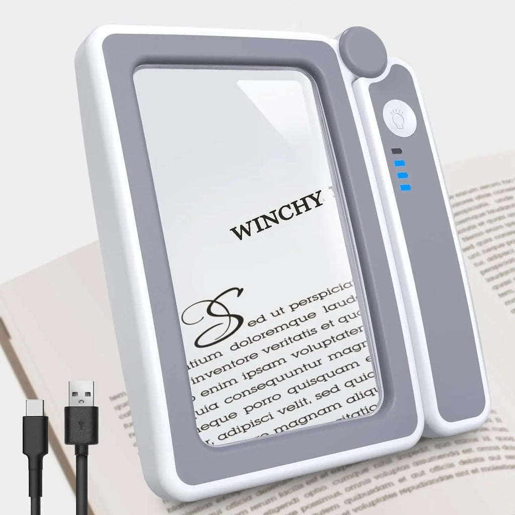 4X Large Magnifying Glass with LED Lights USB Loupe Rechargeable Magnifier Handheld Reading Magnifying Lamp With LED Lighting
