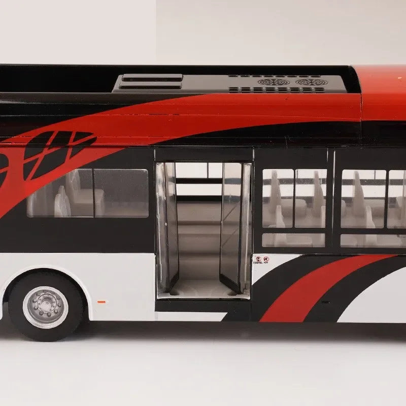 School Bus Car Model Diecast Metal Toy Vehicles City Bus Simulation Doors Openable Sound & Light Collection Kids Toys Gifts