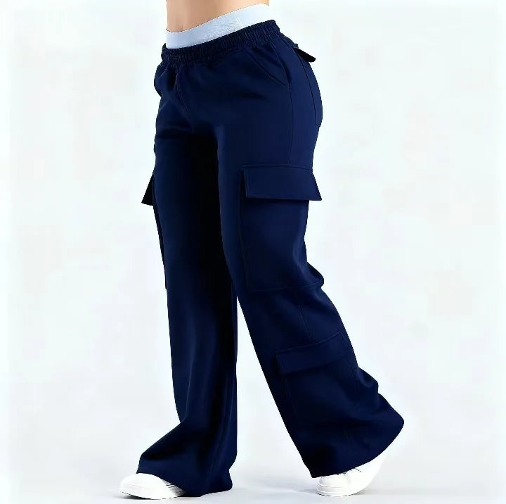 Women's Wide Leg Cargo Pants with Pockets