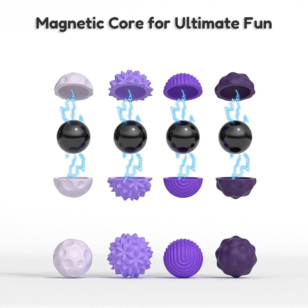 Silicone Sensory Magnetic Constructor Balls | Montessori Educational Toy | Magnetic Building Blocks | 3 Colors