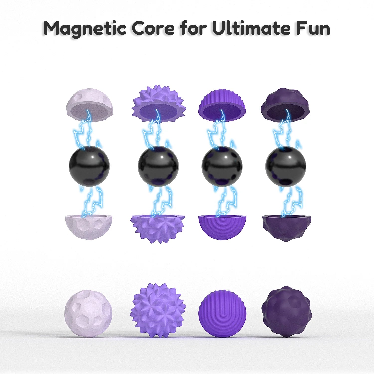 Silicone Sensory Magnetic Constructor Balls | Montessori Educational Toy | Magnetic Building Blocks | 3 Colors