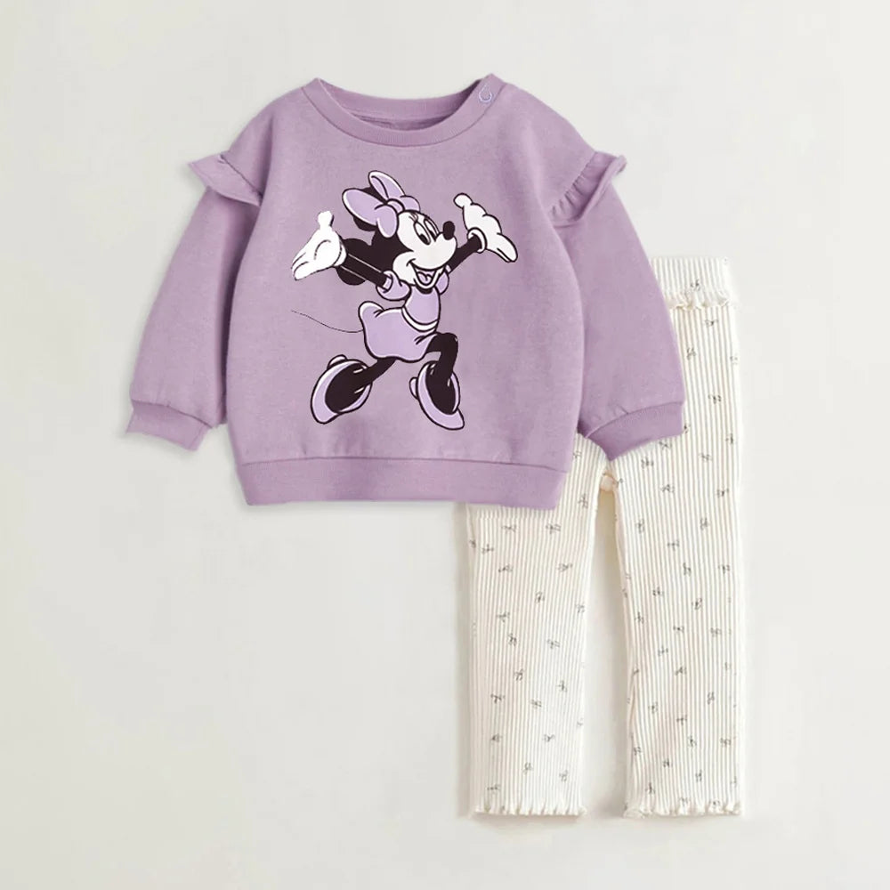 Toddler Girls Cartoon Sweatshirt & Leggings Set
