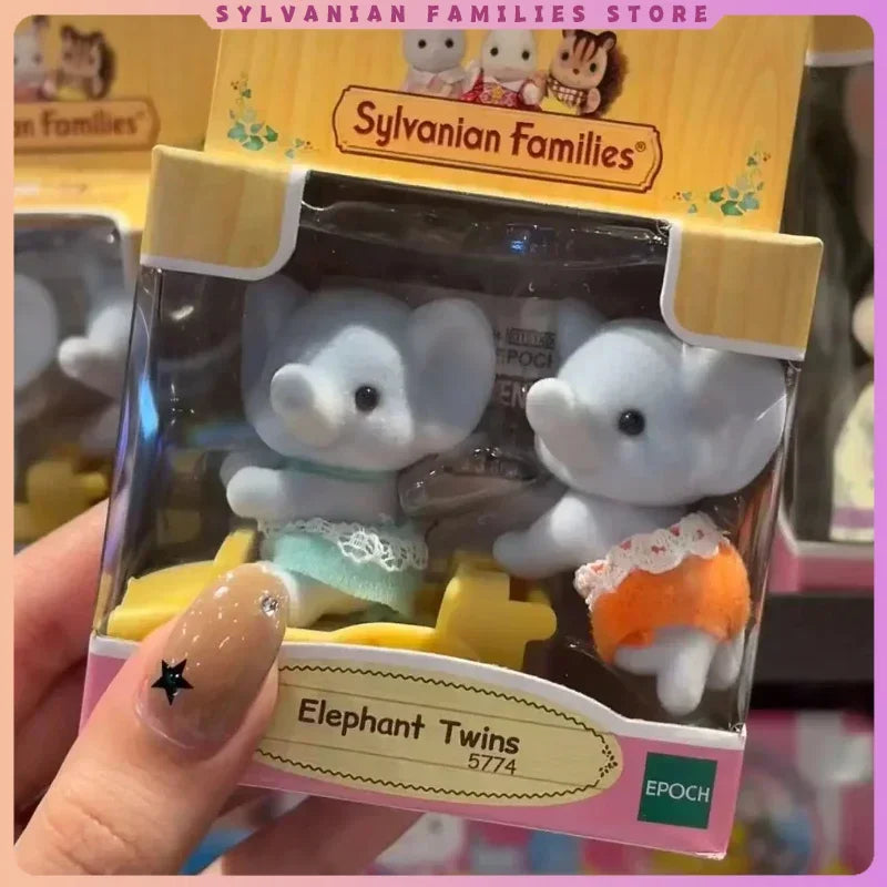 Sylvanian Families Anime Girl Figures Calico critters Furniture Chihuahua Figures Houes Accesorios Furniture   elephant twins