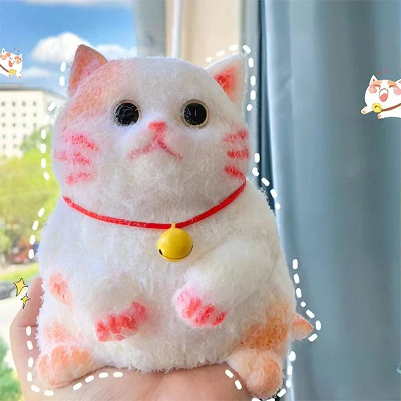 Taba Squishy Cute Flocking Cat  Fidget Toy Extra Large Sensory Stress Relief Toy for Kids Adults Anxiety Relaxation Squeeze Gift