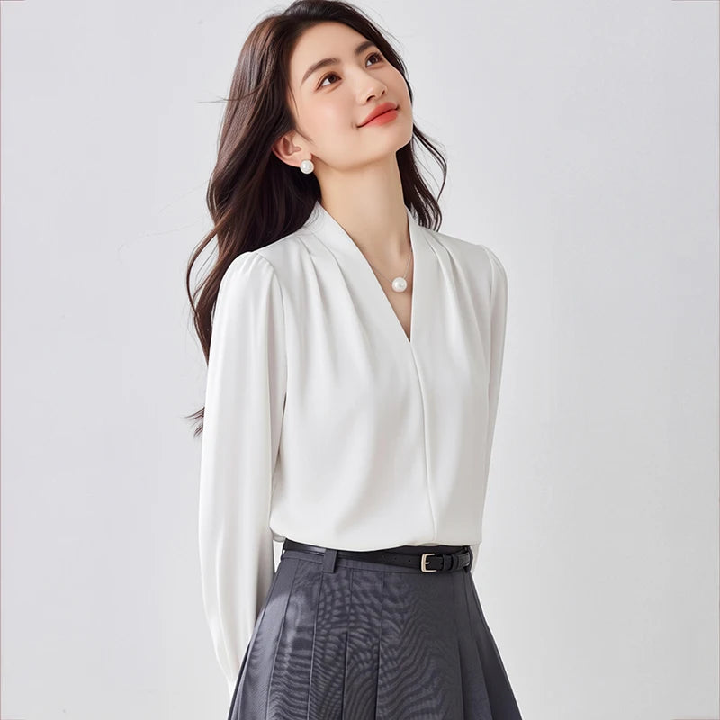 Women's Satin Office Blouse