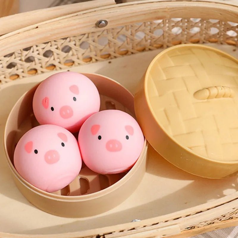 Cute Animal & Dumpling Mochi Squishy Stress Ball – Fidget Sensory Toy