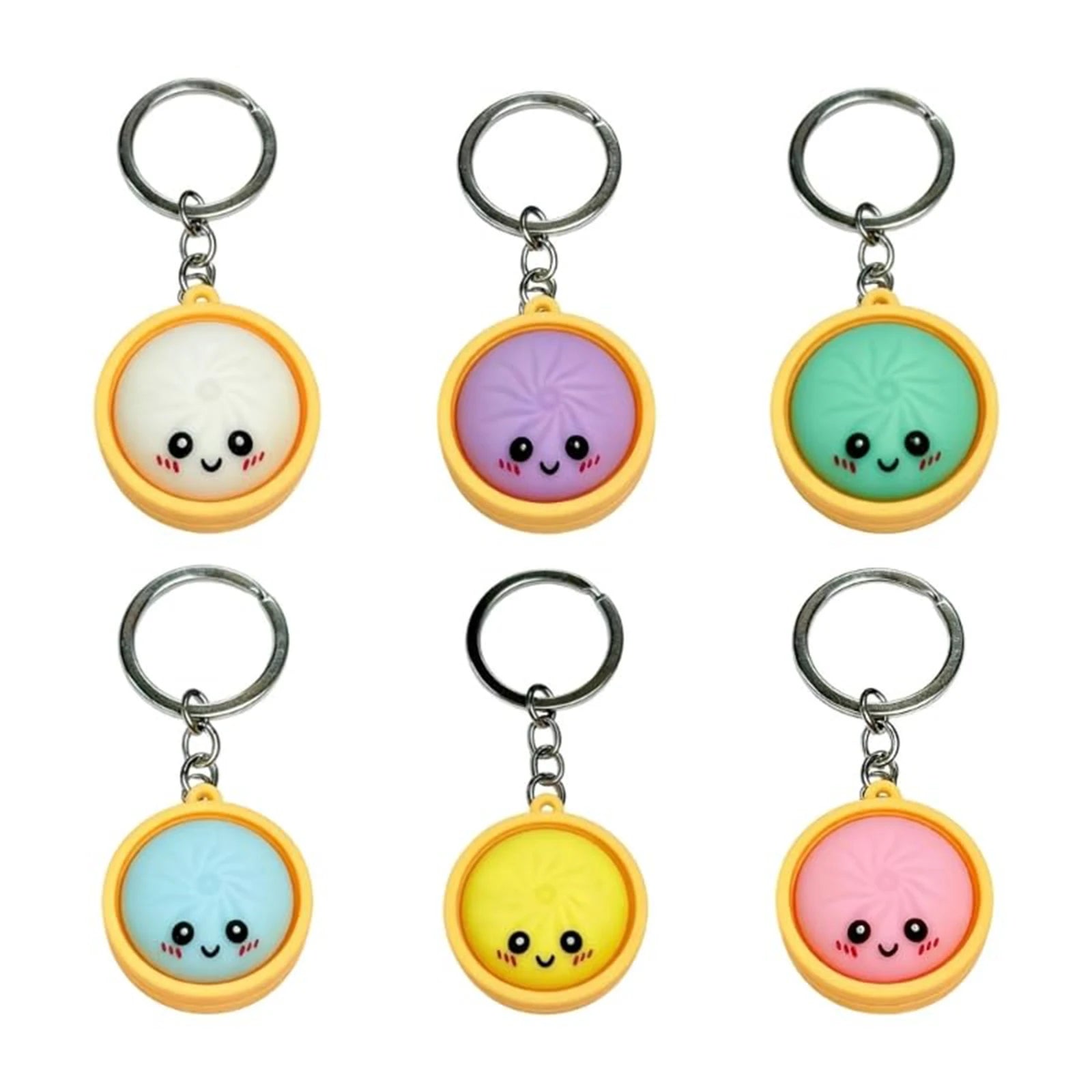 Dumpling Keyboard Clicker Fidget Keychain | Stress Relief Toy | 4, 6 or 12 Pack