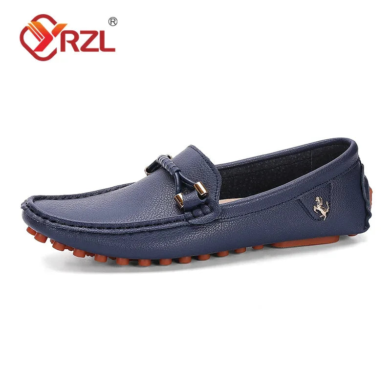 YRZL Loafers for Men 2024 New Handmade Moccasins Men Flats Casual Leather Shoes Luxury Comfy Mens Loafers Size 48 Shoes for Men