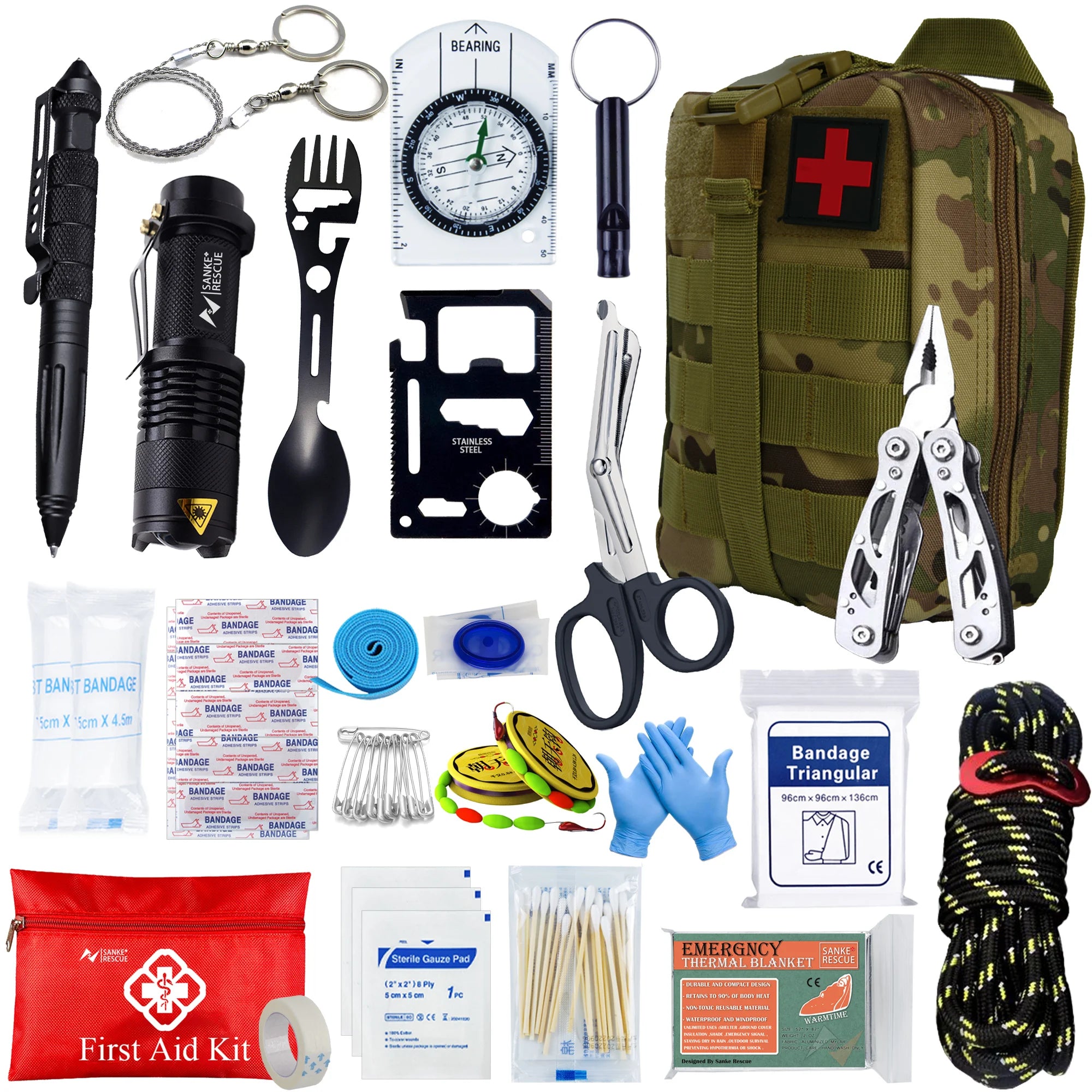 Survival First Aid Kit – MOLLE IFAK Trauma Bag Full Set for Outdoor & EDC
