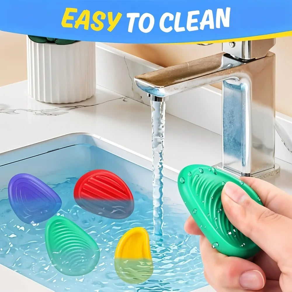 12/6/5PCS Fidegts Toys Silicone Sensory Rings Bracelet Stone Fun Fidgets for Kids Texture Stress Toys for Kids Autism Calming