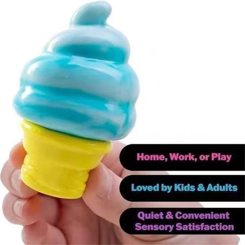Needoh Nice Cream Cone Sensory Squeeze Toy | Non-Toxic Stress & Anxiety Relief for Kids & Adults