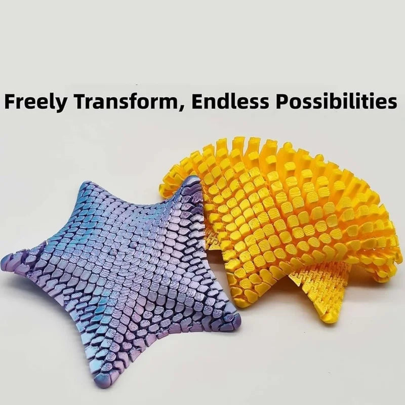 Cute 3D Printed Squishy Articulating Starfish - Stress Relief Fidget Starfish Toy, Unique Desk Decor & Flexible Gift Idea