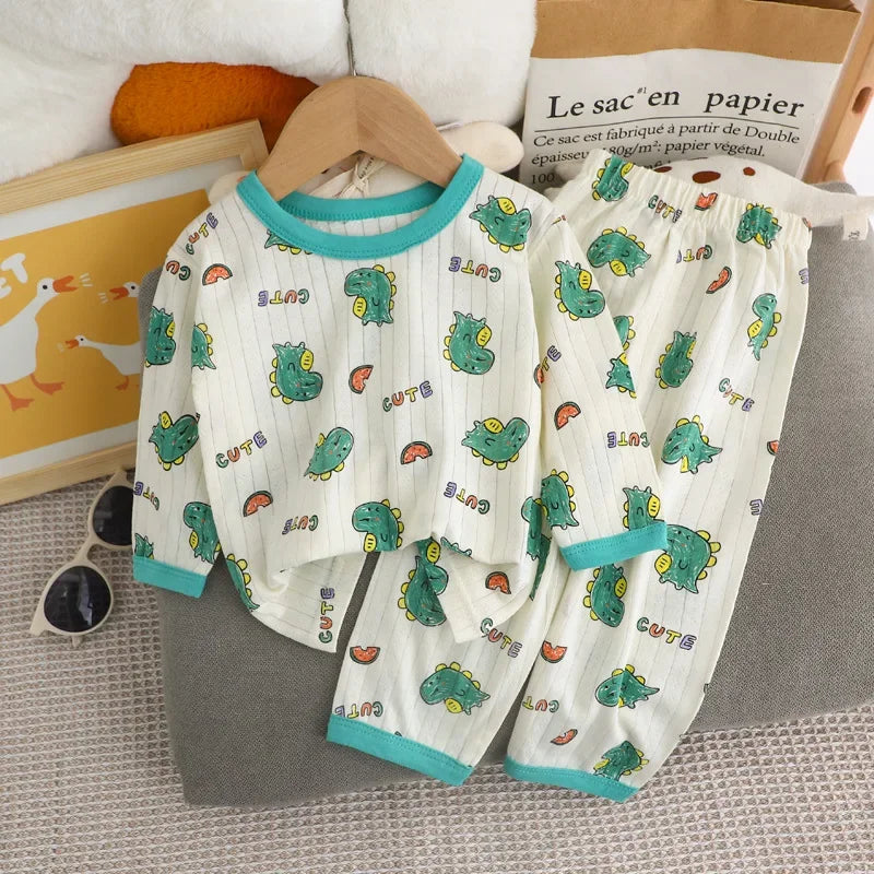 Child Boys Girls Pajamas Sets New Adorable 0-6Y Kids Clothes Loungewear Autumn Spring Baby Cotton Long Sleeve Sleepwear Outfit