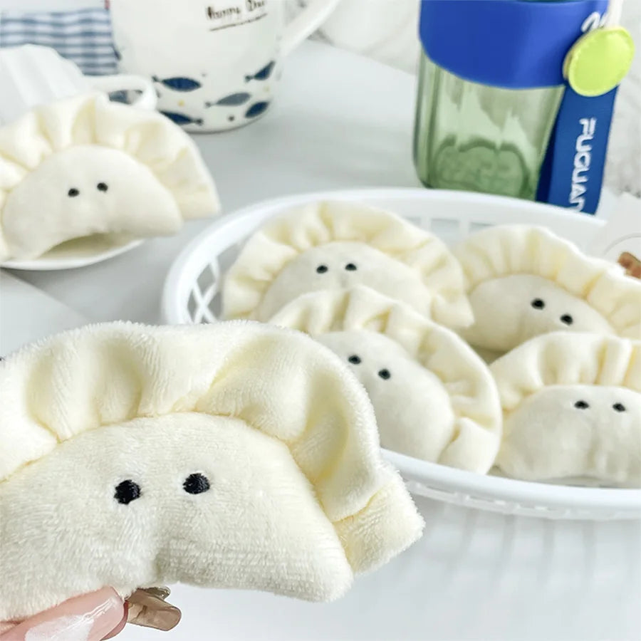 10pcs Chinese dumplings, plush dolls, cute cartoon food, toys, creative kawaii school bag pendants, fashion ornaments, pendants