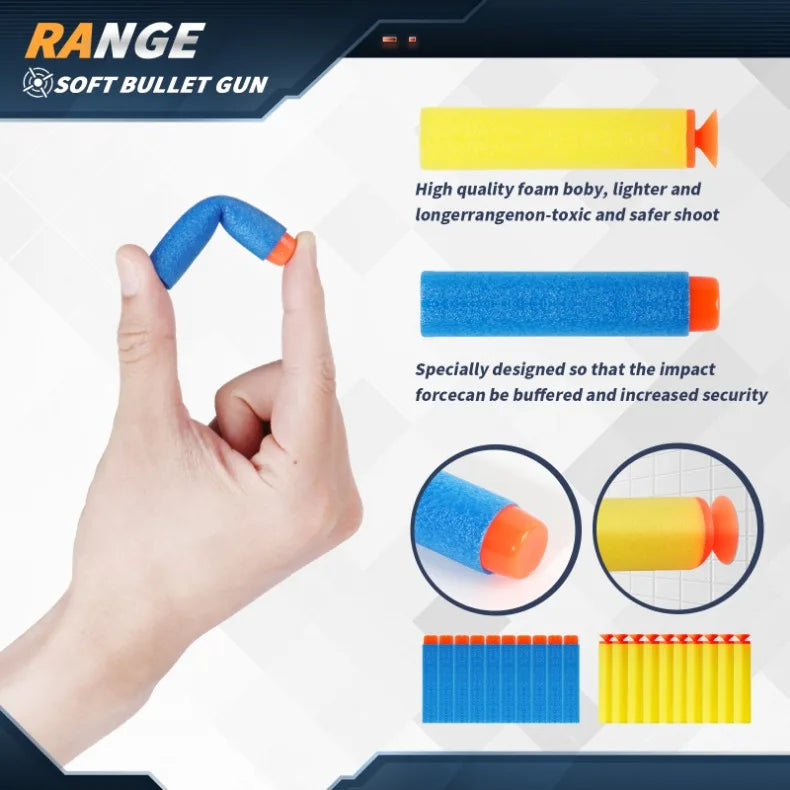 Children Air Soft Bullet Gun Toys Graffiti Shark Color Scheme 6-Round Automatic Safe Outdoor Shooting Sports Kids Boys Gifts