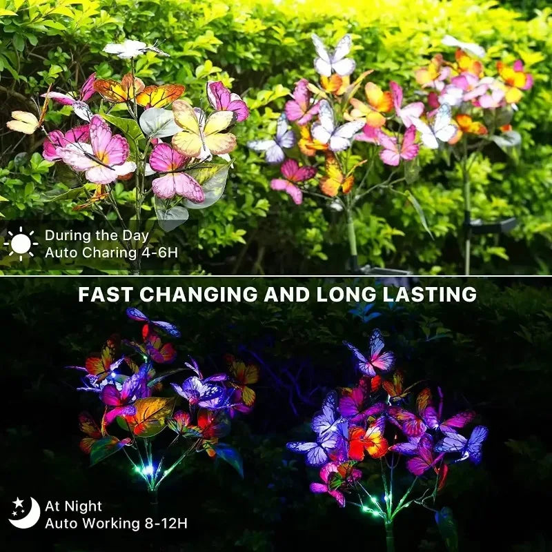 Solar Butterfly & Sunflower Lawn Lamp | Outdoor Garden Solar Light
