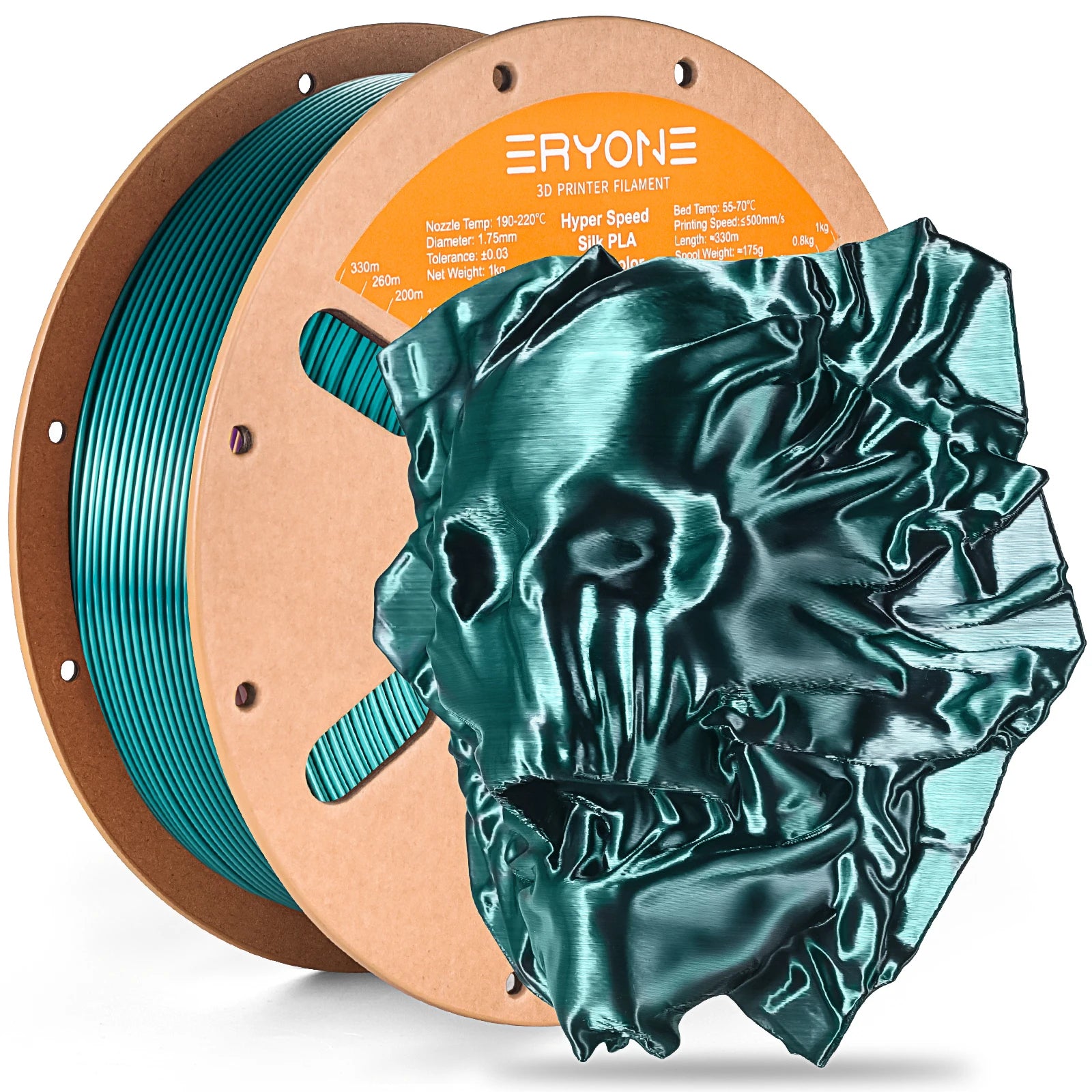 ERYONE 1KG Silk Dual Color PLA Series 3D Printer Filament 1.75mm, Dual-Color Coextrusion Silky Shiny Finish, 1kg Spool