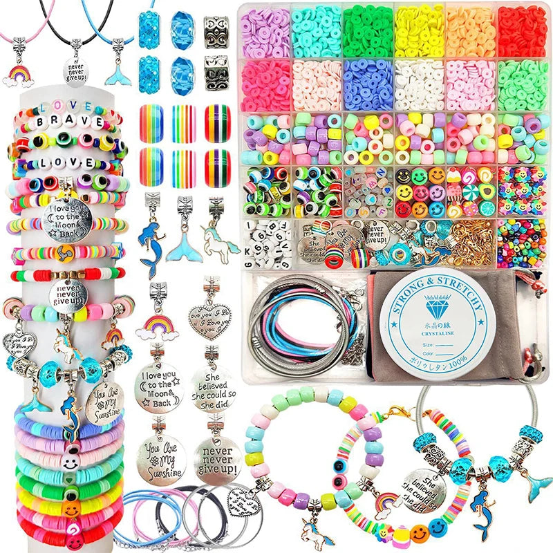3400-Piece Friendship Bracelet Making Kit | DIY Beads & Charms | Beginner-Friendly | Gift for Girls